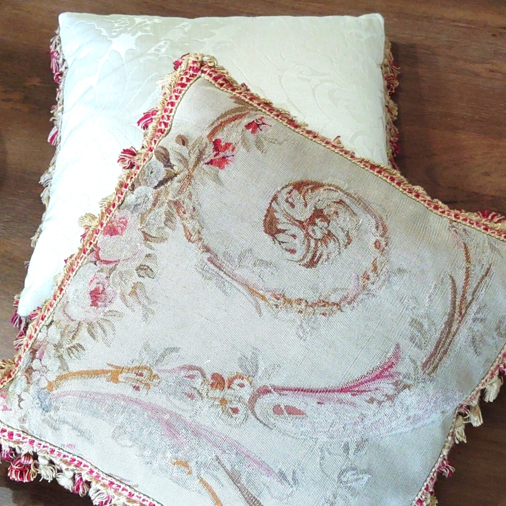 Antique Tapestry Pillow 14"×14" - Picture 1 of 4
